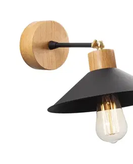 Svietidlá  Nástenné svietidlo MANAVGAT 1xE27/40W/230V hnedá/čierna 525NOR3138