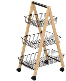 Všetky produkty Úložný vozík  3 úrovne prírodná/čierna Gc6182