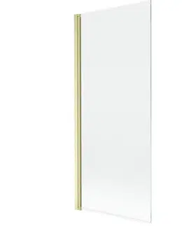 Sprchové dvere MEXEN - MIST vaňová zástena 80x150 cm 6mm 1-s, zlatá kartáčovaná, číra 8A9-080-001-55-00