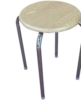 Stolčeky a hokerlíky Taburetka DR-N-657 Axel 10896 chróm/prírodná