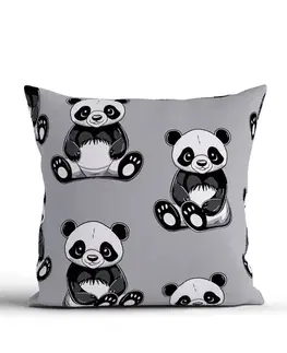Dekoračné obliečky MKLozkoviny.sk Bavlnená obliečka na vankúš Renforcé 40 * 40 cm - Panda-  -