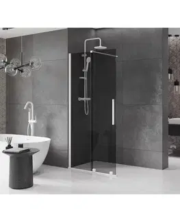 Sprchové dvere MEXEN/S - Velar Sprchová zástena posuvná Walk-in 90 x 200, grafit 8 mm, biela 871-090-000-43-20