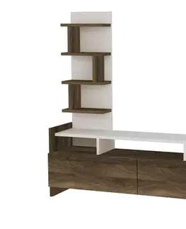 TV stolíky ANDORA televízny stolík, biela/orech