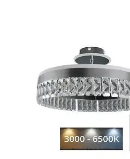 Svietidlá  LED Stmievateľný prisadený luster LED/75W/230V 3000-6500K chróm + diaľkové ovládanie TA1305/CH