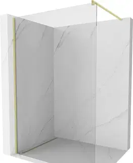 Sprchové dvere MEXEN/S - Kioto Sprchová zástena WALK-IN 70 x 200, transparent 8 mm, zlatá kartáčovaná 800-070-101-55-00