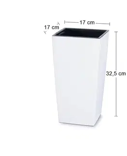 Kvetináče a truhlíky NABBI DURS170 plastový kvetináč 17 cm biela