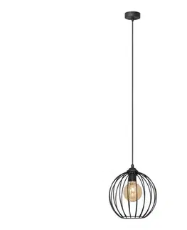 Svietidlá  Luster na lanku MERCURE 1xE27/15W/230V pr. 24 cm čierna W-KM 1388/1 BK-B