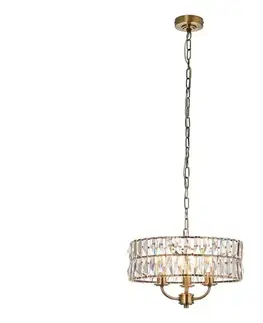 Svietidlá Endon 106243 - Závesný luster CLIFTON na reťazi 3xE14/6W/230V, priemer 38,5 cm, mosadz/číre 106243