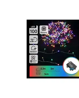 LED osvetlenie  B.V.  - vonkajšia LED reťaz 100xLED/8 funkcií 3xAA 5,3 m IP44 viacfarebná B10303K2P