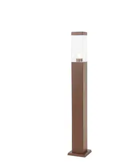 Zahradne stlpove lampy Moderné vonkajšie lampy na stĺp hrdzavohnedá 80 cm - Malios