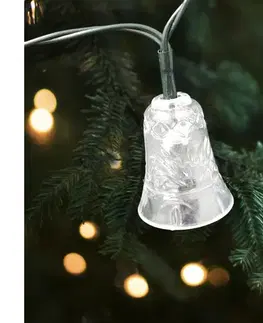 LED osvetlenie  LED vonkajší svetelný reťazec 20xLED/2xAA 2,2 m IP44 viacfarebné zvončeky 028 0000617