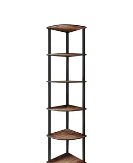 Knižnice Knižnica Bookcase 6 Corner - Walnut