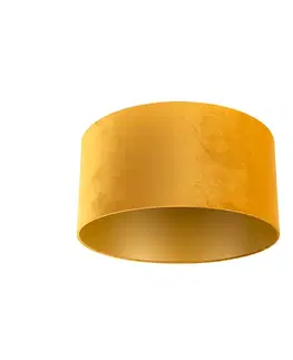 Tienidlo na lampu Zamatové tienidlo žlté 50/50/25 so zlatým interiérom