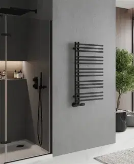 Radiátory do kúpeľne MEXEN - Neptún vykurovací rebrík/radiátor 900 x 500 mm, 369 W, čierna W101-0900-500-00-70