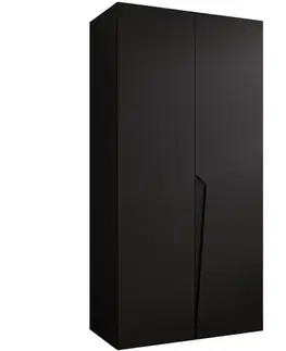 Šatníkové skrine Skriňa Piano 1-100 čierna/čierna