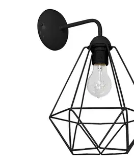 Svietidlá  Nástenné svietidlo BASKET 1xE27/60W/230V čierna MLP7206