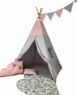 Detská izba ArtTip Detský stan TIPOO Teepee | sivá/ružová