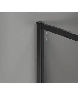 Sprchové dvere MEXEN/S - Kyoto-F Sprchová zástena WALK-IN s rámom 155 x 90, transparent 8 mm, čierna 800-155-202-04-70-090