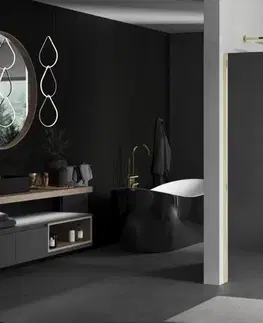 Sprchové dvere MEXEN/S - KIOTO Sprchová zástena WALK-IN 70x200 cm 8 mm, zlatá, zrkadlové sklo 800-070-101-50-50