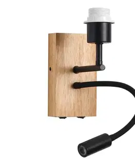 Svietidlá BRILAGI - LED Flexibilná nástenná lampa NUBILA WOOD 1xE27/25W/230V + LED/3W dub/čierna BRI131