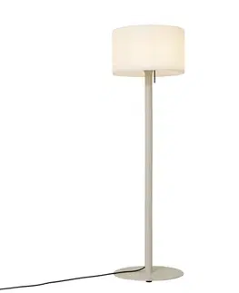 Vonkajšie stojanové svietidlá Škandinávska vonkajšia stojaca lampa béžová s bielym tienidlom IP44 - Mississippi