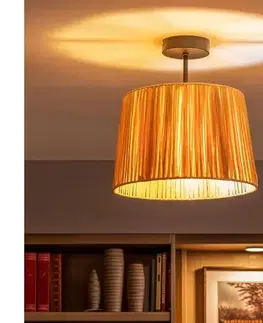 Svietidlá BRILAGI - LED prisadený luster CERIA BOHO 1xE27/60W/230V priemer 30 cm čierna/rafia BG3989+EG781157