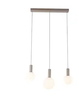 Stropná svetla Lampa wisząca Testa beżowa klosze kule nad stół do jadalni 3xG9