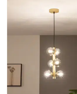 Svietidlá BRILAGI - LED Luster na lanku MILLA 6xG9/3W/230V zlatá/dymová 6010-6GS