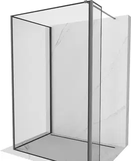 Sprchové dvere MEXEN/S - Kyoto Sprchová zástena WALK-IN 110 x 110 x 40, čierny vzor, grafit metal 800-110-110-221-95-70-040