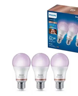 Žiarovky SADA 3x stmievateľných RGB LED žiaroviek Philips SMART A60 E27/8,8W/230V 2200-6500K 8720169204423