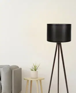 Lampičky Stojacia lampa Tripod Black Walnut 104