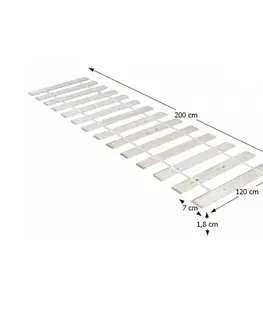 Rošty do postelí KONDELA Plaza lamelový rošt 120x200 cm smrekové drevo