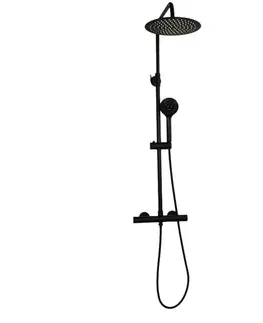 Sprchy a sprchové panely OLSEN SPA - Termostatický nástenný set NAUPLIOS 250 BLACK BAPG2111A2B