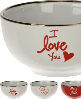 Misky polievka, kompót, šalát MAKRO - Miska 475ml Love rôzne farby a motívy