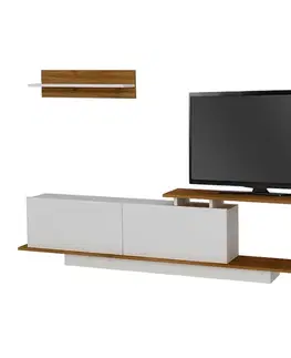 Obývacie steny ASUS obývacia stena biela/orech