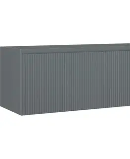 Kúpeľňový nábytok MEXEN/S - Rivel kúpeľňová skrinka pod umývadlo 120, 1 šuplík, reliéf, grafit mat 91A20-12047-1-BF66