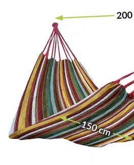 Hojdacie siete NABBI HMK hojdacia sieť 200x150 cm farebné pásy