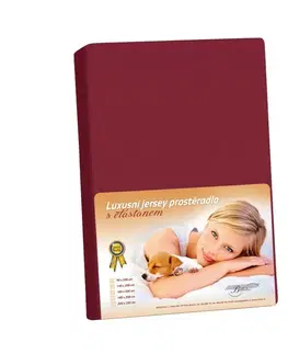 Plachty Bellatex Jersey prestieradlo s elastanom bordová, 200 x 220 cm