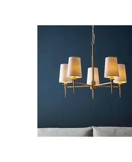 Svietidlá Endon 99458 - Závesný luster na reťazi 5xE14/6W/230V zlatá/biela 99458