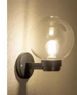 Svietidlá BRILAGI - Vonkajšie nástenné svietidlo HARBOR 1xE27/40W/230V IP33 čierne/číre GD-HAWU0T-00