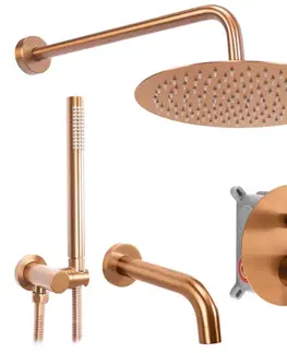 Kúpeľňové batérie REA - Podomietková kúpeľňová sada LUNGO Copper Brush + BOX REA-P8810