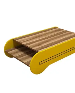 Konferenčné stolíky Konferenčný stolík Cool - Walnut, Yellow