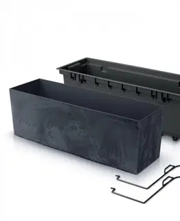 Kvetináče a truhlíky NABBI DUC600EW plastový balkónový kvetináč 58 cm antracit
