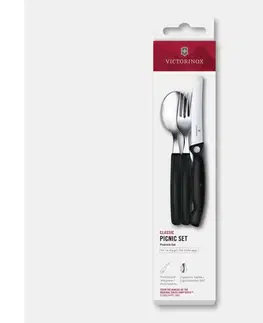 Príbory Victorinox - Pikniková sada príborov SWISS CLASSIC 3 ks čierna 6.7193.3F