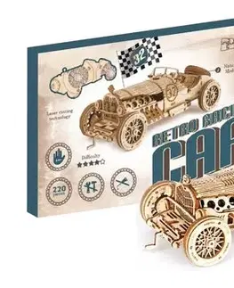 3D puzzle 3D Creative Drevené 3D puzzle Retro pretekárske auto