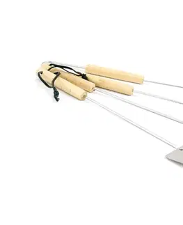 Grilovacie náradie NABBI AE182 grilovacie náradie drevo / chróm