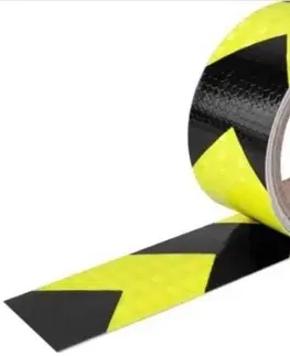 Potravinárske fólie Kinekus Páska samolepiaca reflexná čierno-žltá 50mm/5m