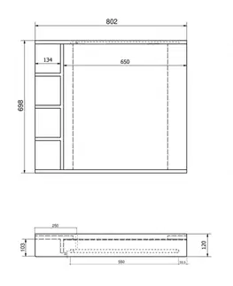 Kúpeľňové zrkadlá AQUALINE - KORIN STRIP zrkadlo s LED osvetlením a poličkami 80x70x12cm KO350S