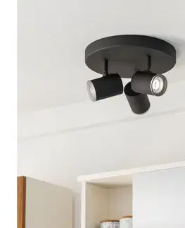 Svietidlá Eglo 901965 - Kúpeľňové bodové svietidlo CONSUMA 3xGU10/5W/230V IP44 čierna 901965