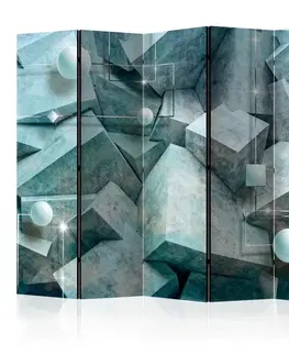 Paravány Paraván Concrete Cubes (Green) Dekorhome